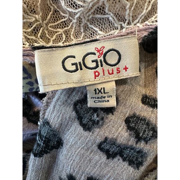 Gigio Boho Animal Print Lagenlook Kimono Cardigan Mesh Duster Plus Size 1XL 1X - Picture 13 of 16